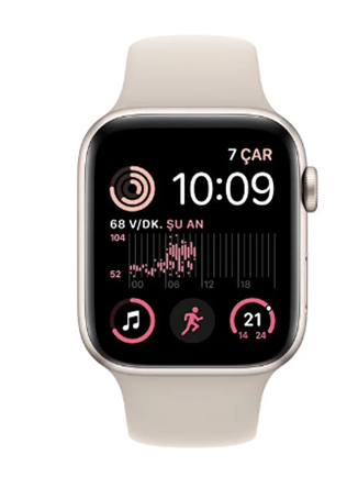 Apple Watch SE GPS 44mm MNJP3TU Yıldız Işığı Alüminyum Kasa ve Yıldız Işığı Spor Kordon