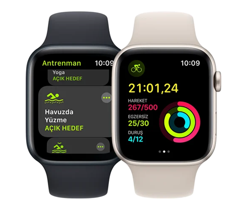 Apple Watch SE GPS 44mm MNJP3TU Yıldız Işığı Alüminyum Kasa ve Yıldız Işığı Spor Kordon