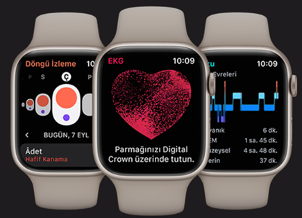 Apple Watch Series 8 GPS 45 mm Gümüş Rengi Alimünyum Kasa Spor Kordon