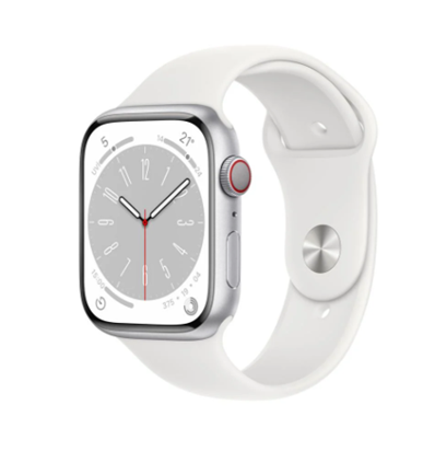 Apple Watch Series 8 GPS 45 mm Gümüş Rengi Alimünyum Kasa Spor Kordon