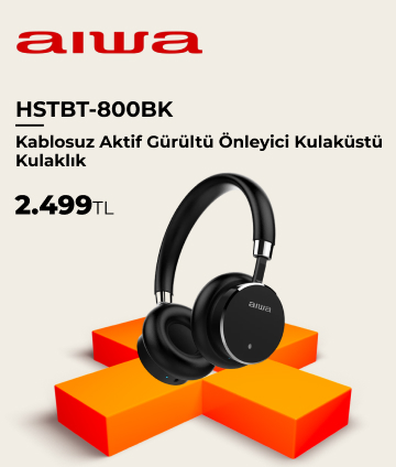 Aiwa HSTBT-800BK Kablosuz Aktif Gürültü Önleyici Kulaküstü Kulaklık