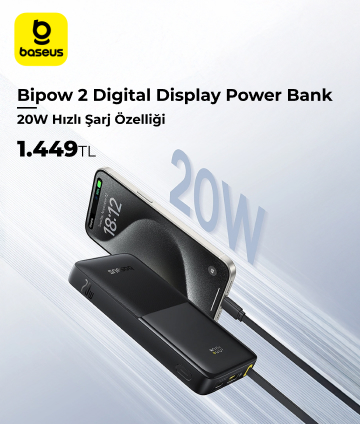 Baseus Bipow 2 Digital Display Power Bank With Built-in USB-C Cable 10000mah 20W