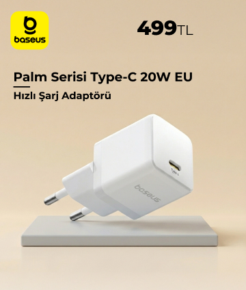 Baseus Palm Serisi Type-C 20W EU Şarj Adaptörü-Beyaz
