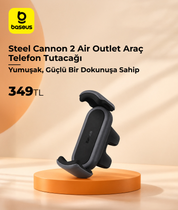 Baseus Steel Cannon 2 Air Outlet Araç Telefon Tutacağı - Siyah