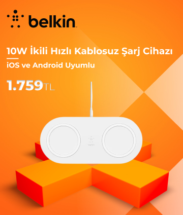 Belkin 10W İkili Hızlı Kablosuz Şarj Cihazı
