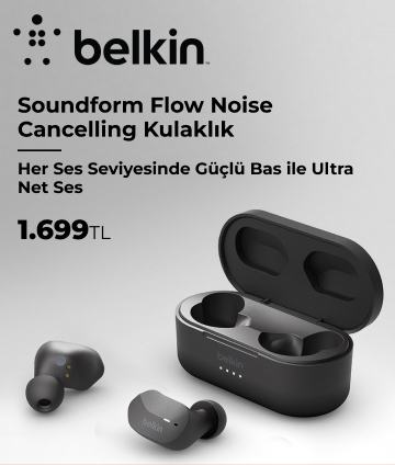 Belkin SOUNDFORM Flow Noise Cancelling Kulaklık - Siyah