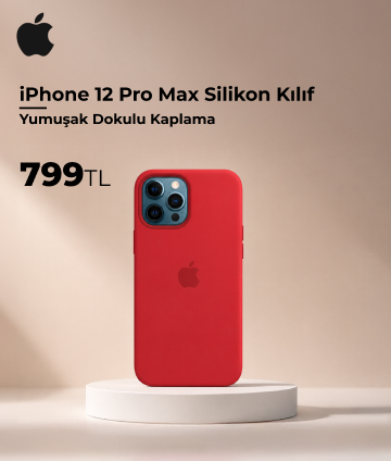 iPhone 12 Pro Max Silikon Kılıf Kırmızı