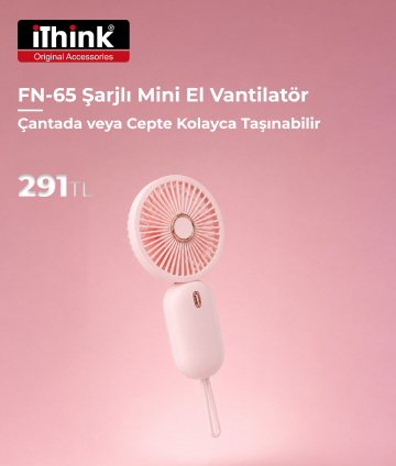 ITHINK FN-65 Şarjlı Mini El Vantilatör Pembe