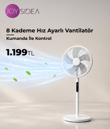 JOYSIDEA FN-99 Ayaklı Kumandalı 90 Derece Salınımlı 16 inç 8 Kademe Hız Ayarlı Vantilatör Beyaz