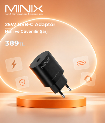 Minix 25W USB-C Adapter Siyah