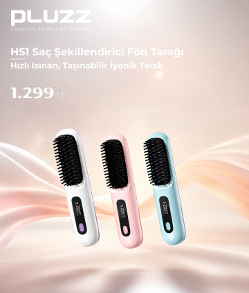 Pluzz HS1 Saç Şekillendirici Fön Tarağı Şarjlı ve Taşınabilir İyonik ve Düzleştirici