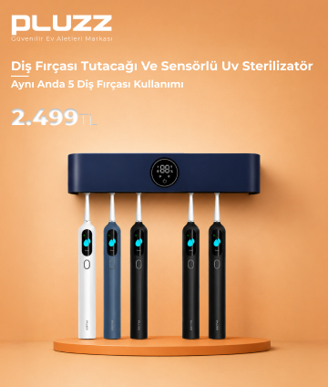 Pluzz x114 Diş Fırçası Tutacağı ve Sensörlü Uv Sterilizatör (Philips Led Teknolojisi)