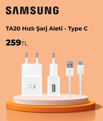 Samsung TA20 Hızlı Şarj Aleti - Type C Beyaz