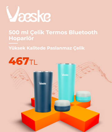 Vaeske 500 ml Çelik Termos Bluetooth Hoparlör 