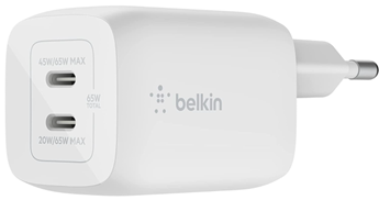 Belkin 2li USB-C 65W PD Gan Şarj Cihazı - Beyaz