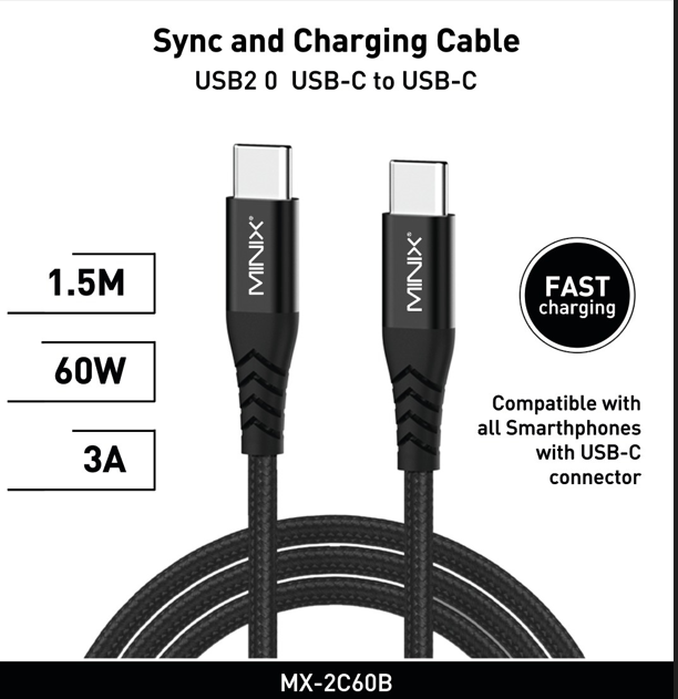 Minix USB-C to USB-C cable 150cm Black