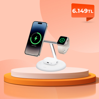 3'ü 1 arada Manyetik Kablosuz Şarj Standı
