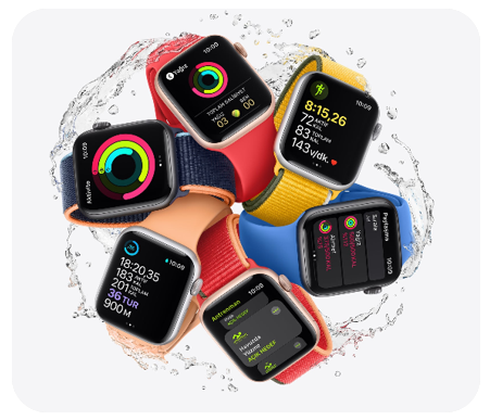 Apple Watch SE GPS  44mm GümüşRengi AlüminyumKasave Beyaz SporKordon 3