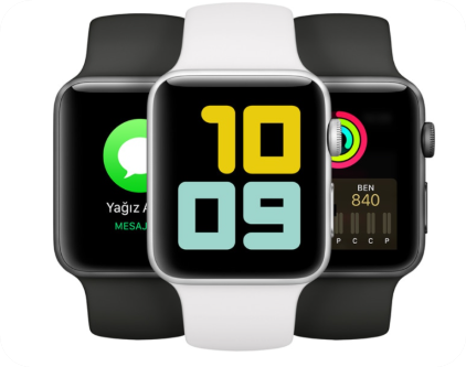 Apple Watch Series 3 GPS 42 mm Gümüş Rengi Alüminyum Kasa ve Beyaz Spor Kordon 6