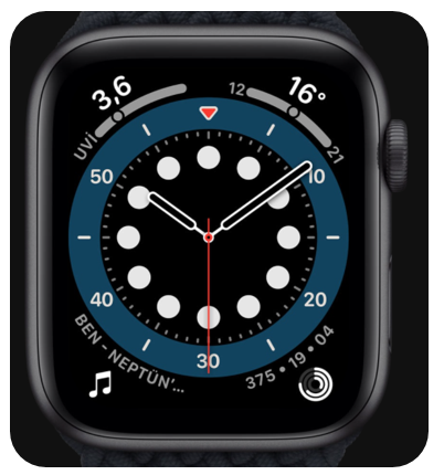 Apple Watch Series 6 GPS 40mm Mavi Alüminyum Kasa ve Koyu Lacivert Spor Kordon 7