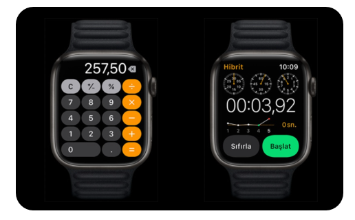 Apple Watch Series 7 GPS 41mm Uzay Grisi Alüminyum Kasa ve Gece Yarısı Spor Kordon 2