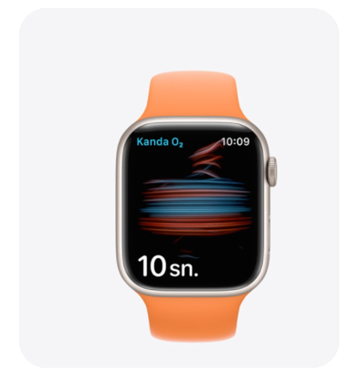 Apple Watch Series 7 GPS 41mm Uzay Grisi Alüminyum Kasa ve Gece Yarısı Spor Kordon 4