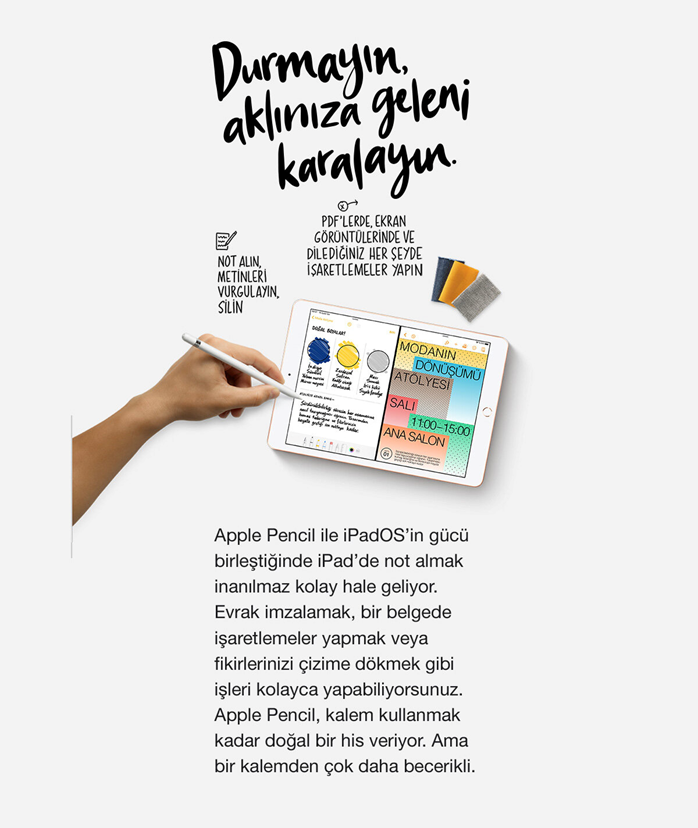 iPad 8.Nesil Wi-Fi Gümüş MYLA2TU/A 32 GB 10.2" Tablet 3