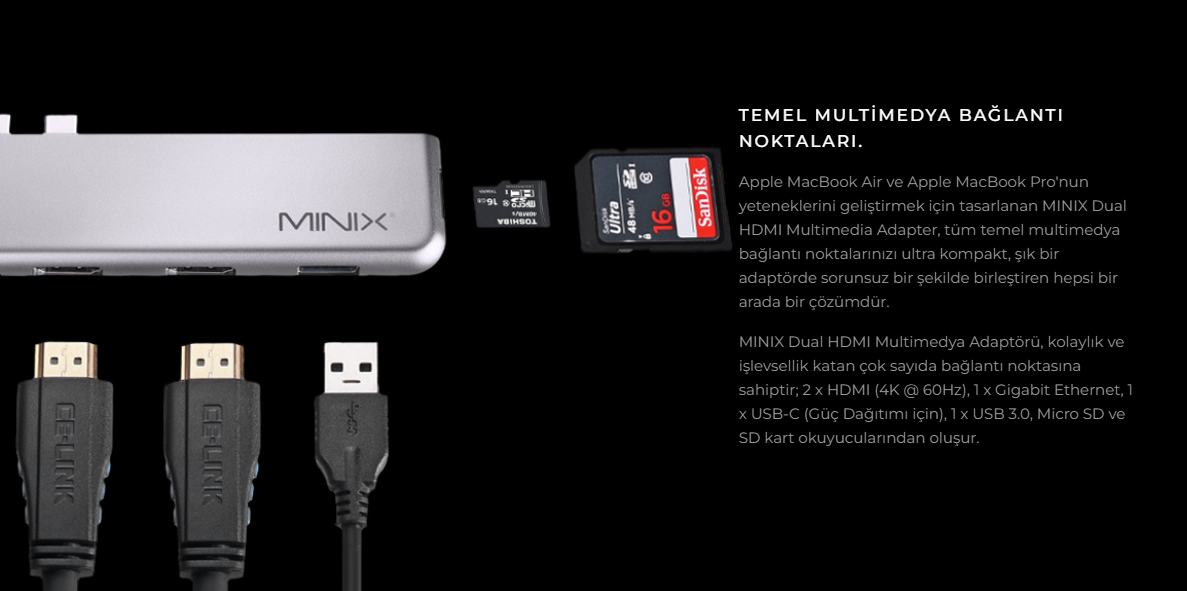 Minix USB-C Dual-Head Multiport Adapter 2 x HDMI Silver 2