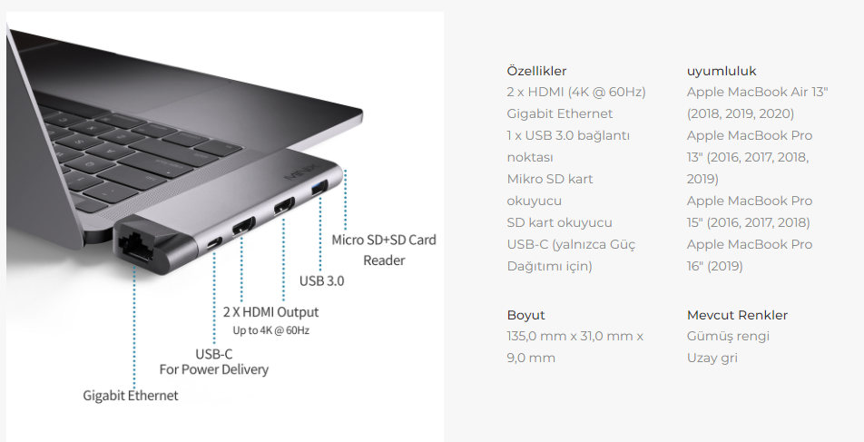 Minix USB-C Dual-Head Multiport Adapter 2 x HDMI Silver 6