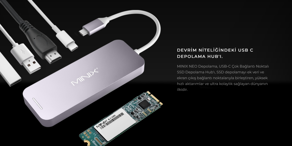 Minix USB-C Multiport SSD 240GB Space Gray 2