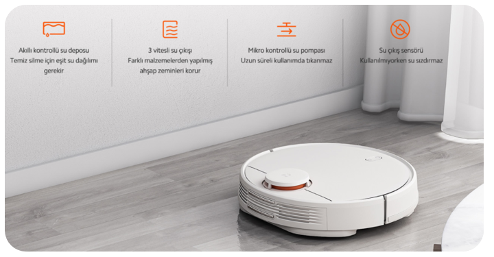 Xiaomi Mi Robot Vacuum Mop Pro Robot Süpürge Beyaz 4