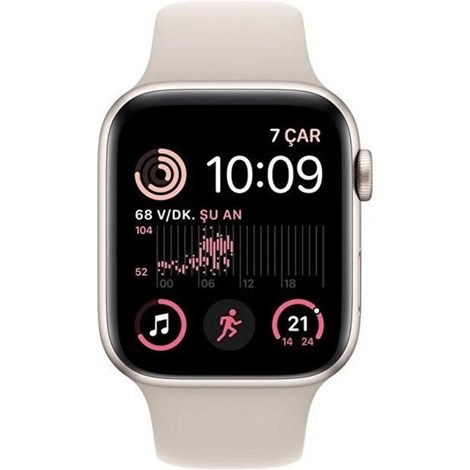 Apple Watch SE GPS 44mm MNJX3TU/A Yıldız Işığı Alüminyum Kasa ve Yıldız Işığı Spor Kordon