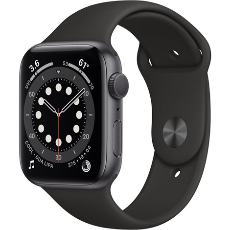 Apple Watch Series 6 GPS 44mm Uzay Grisi Alüminyum Kasa ve Siyah Spor Kordon