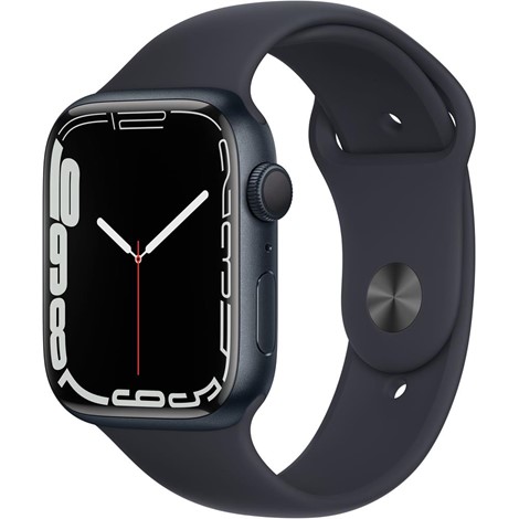 Apple Watch Series 7 GPS 45mm Gece Yarısı Alüminyum Kasa ve Gece Yarısı Spor Kordon Akılı Saat