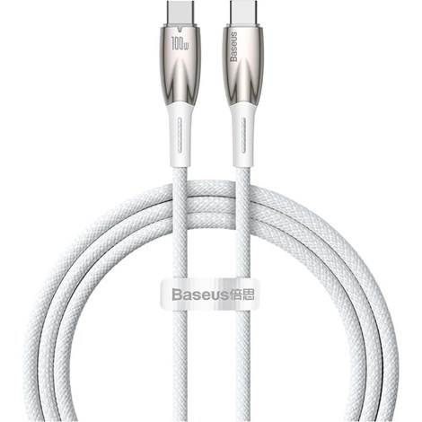 Baseus Glimmer Series Type-C to Type-C 100W Hızlı Şarj Kablosu 1m. - Beyaz