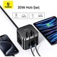 Baseus PowerCombo Cube 7 Portlu  3AC+2U+2C 1.5m Priz 30W - Siyah