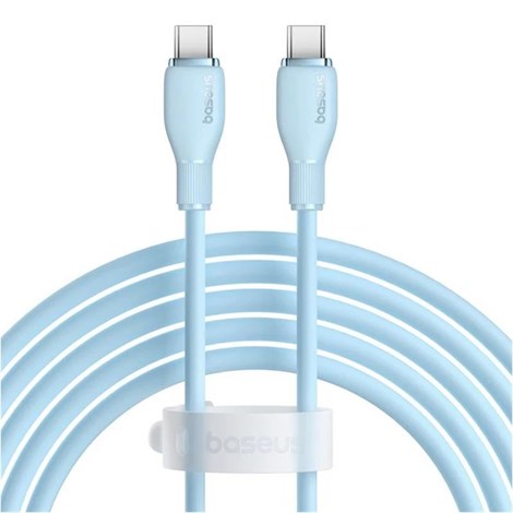 Baseus Pudding Hızlı Şarj Özellikli Type-C to Type-C 100W Kablo 1.2m. - Mavi