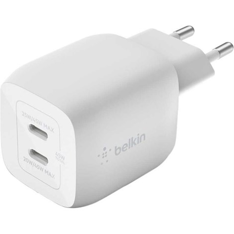 Belkin Dual 45W USB-C  Şarj Cihazı Beyaz