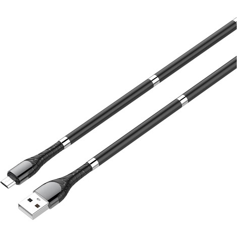 LDNIO LS511 Type-C Mıknatıslı Şarj ve Veri Aktarım Kablosu Siyah