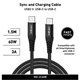 Minix USB-C to USB-C Kablo 150cm Siyah