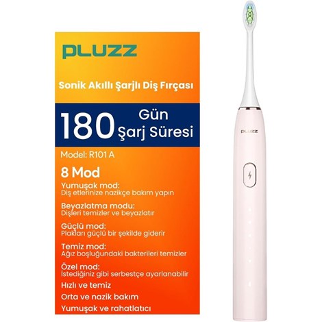 Pluzz R101 Sonic Şarjlı Diş Fırçası - Pembe